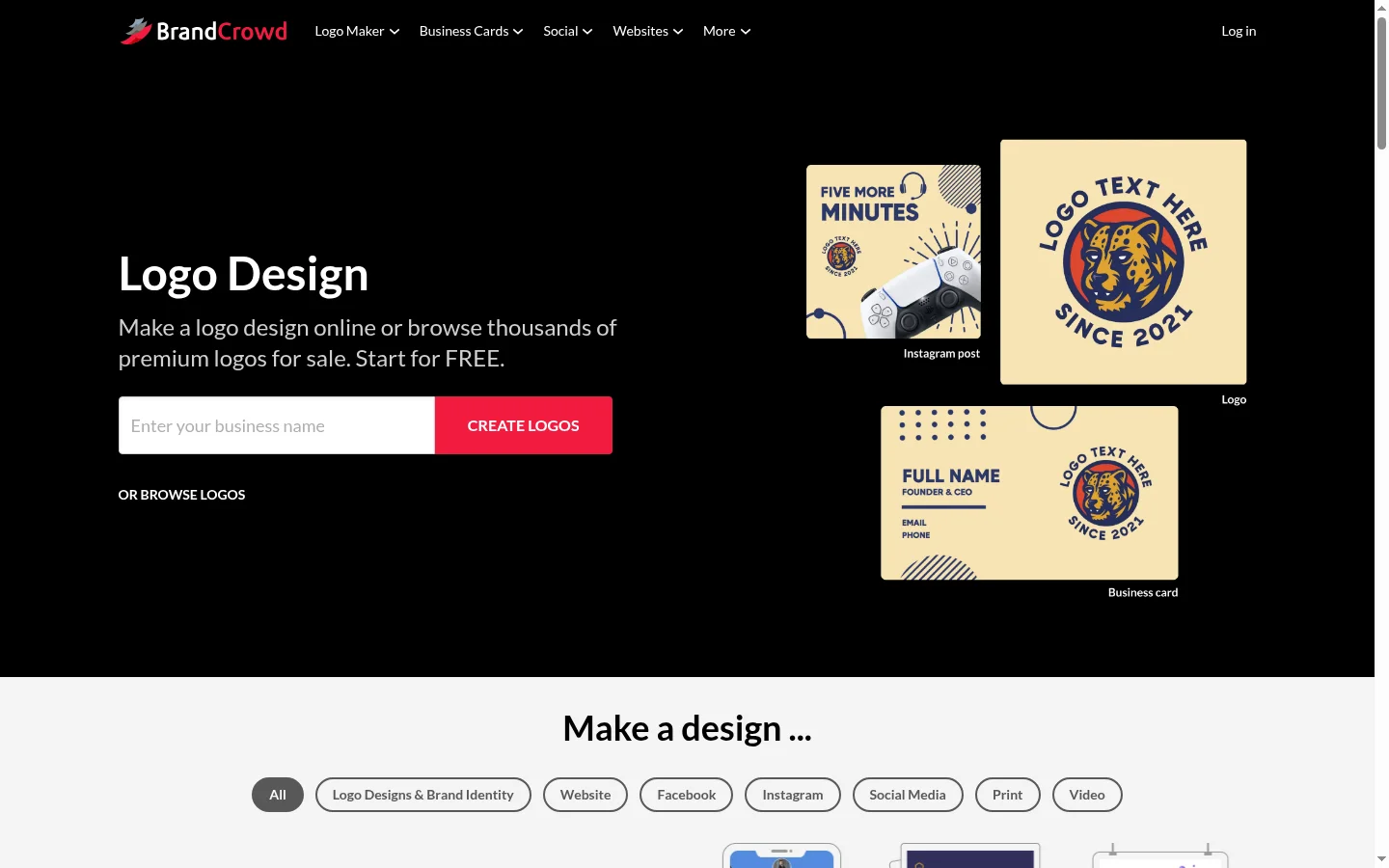 BrandCrowd Website-Screenshot