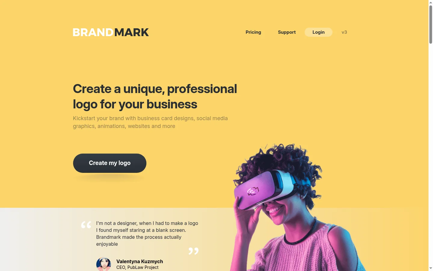 Brandmark website screenshot