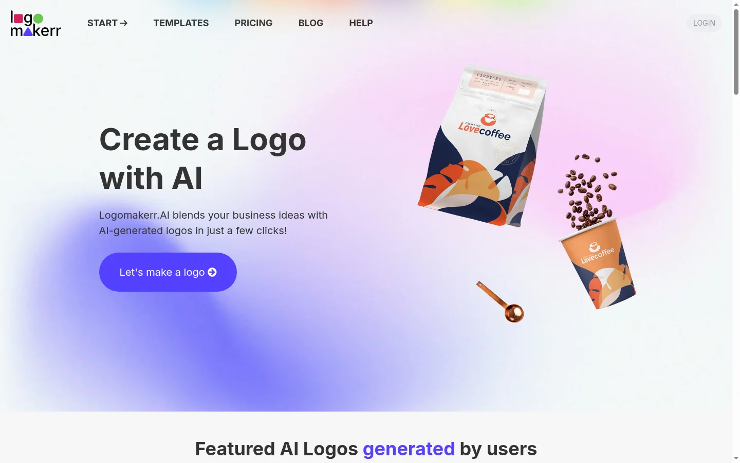 Logomakerr.ai website screenshot