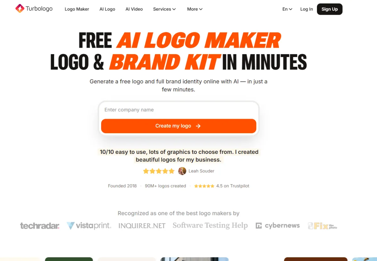 Turbologo website screenshot